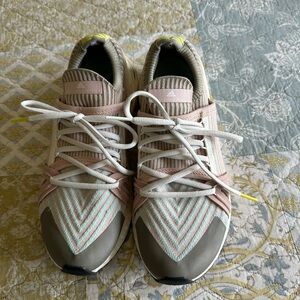Stella McCartney x Adidas Women's Pink, Gray and Yellow Knit Athletic Sneakers